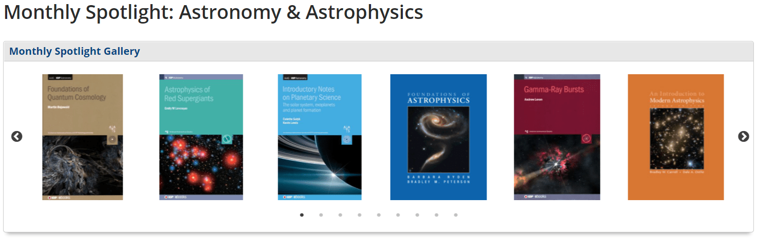 Monthly Spotlight: Astronomy & Astrophysics