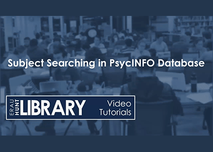 Subject Searching in PsycInfo Database video tutorial