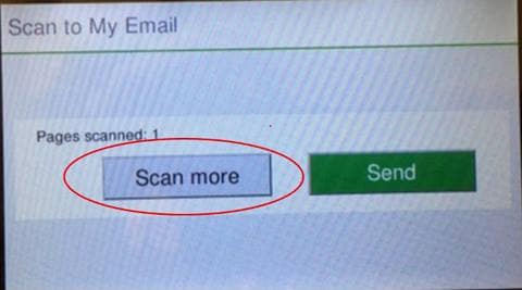 Copier Scan More Button